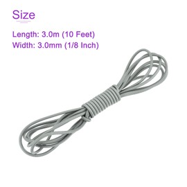 DMiotech 1/8 Inch Shock Cord, 10 Feet Grey Bungee Cord Tent Pole Shock Cord Round Elastic Kayak Rope Stretch String Marine Grade Heavy Polyester for DIY Projects Tie Downs