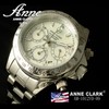 Anne Clark AM-1012VD-09 Women's Chronograph Diamond Wristwatch, Natural White Shell