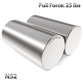 Cylinder Magnets 1/2x1 inch - Magnetic Pin Tack Stick Holder Lifter Fastener - Rod Magnet 25lbs (2pcs)