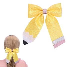 School Bows, Back to School Bows, Pencil Hair Bow, Kindergarten Bow Pencil Accessories, Crayon Hair Clips