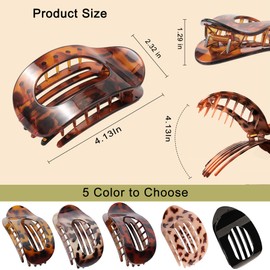 TUBIAN Flat Hair Clips for Women 5Pcs Strong Hold French Claw Clips for Thick or Thin Hair No Slip Grip Hair Claw Clips Hair Accessories for Styling Sectioning & Daily Wear