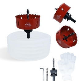 3.5 Hole Saw for Recessed Lights, 3-1/2 Inch Hole Cutter with Dust Bowl Catcher for Led Recessed Lighting 3-1/2 Inch and Wood Metal Drywall, Bi-Metal Construction