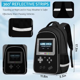 TILYTADLY School Backpack For Boys - Gamer Boys Backpack For Kids Children Teens Elementary Middle School - 2pcs Boys Backpack With Sling Backpack，17″ Large Capacity