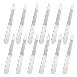12 Pcs Metal Nail Files, Fingernail Files 3.6’’ Stainless Steel Thin Durable Nail File with Curved Sharp Pointed Tip Fingernail File