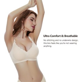 Dresime Pregnancy Nursing Bra Seamless Nursing Bra Without Underwire Maternity Bra with Additional Bra Extensions Breastfeeding and Sleep for Women, 1 pcs-white