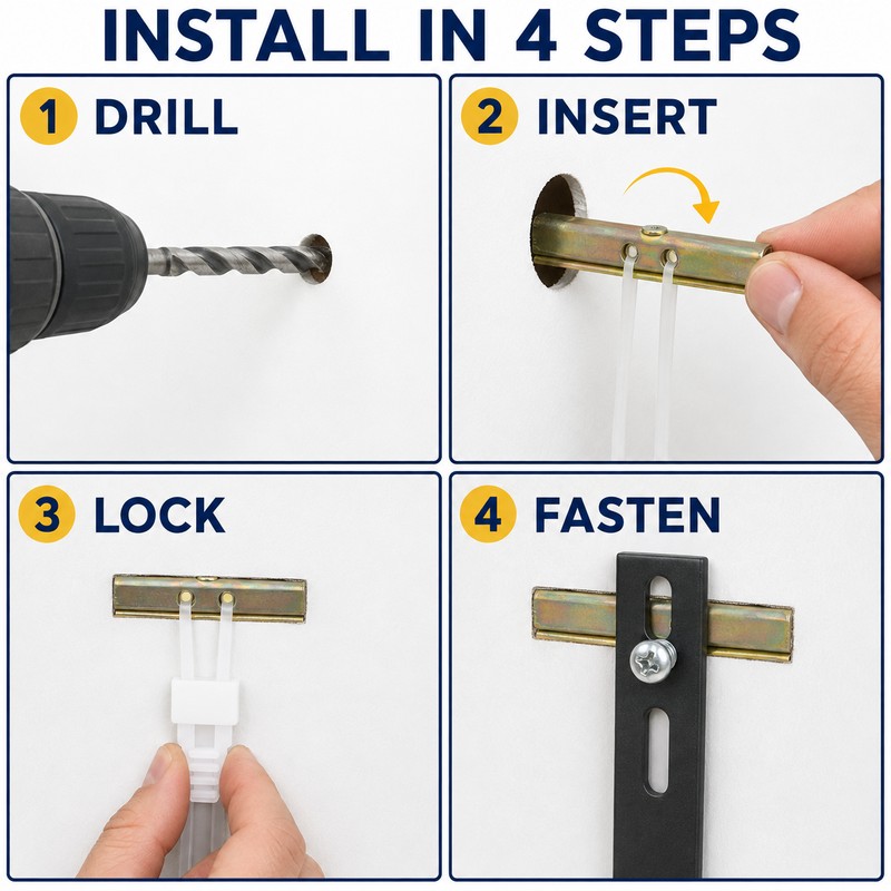 1/4-20 Hollow Wall Toggle Anchors with 2-1/2 Inch Bolts, 10/20