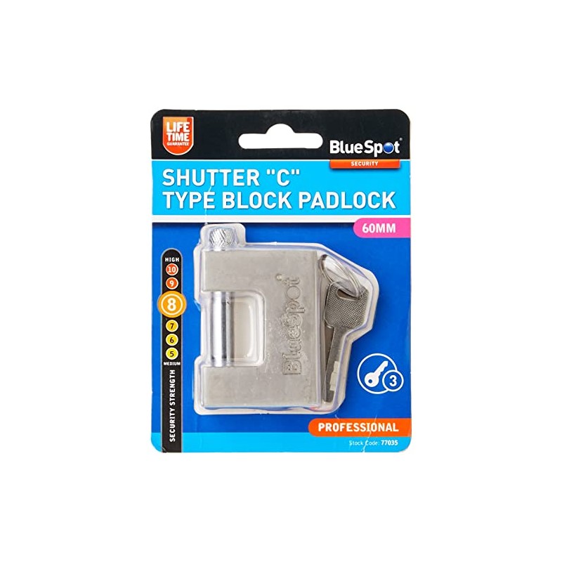 Fort Knox 77035 Shutter C Type Block Padlock, Gold, 60