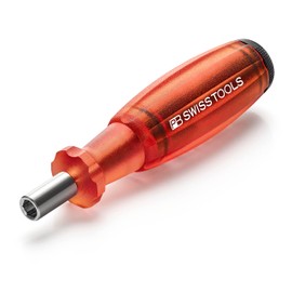 PB Swiss Tools Screwdriver Bit Holder PB 6464.Red | 100% Swiss Made | Screwdriver Mutlitool with Bits in the Handle, including Slot Size 2/3/4, PH1/PH2, T10/T15/T20
