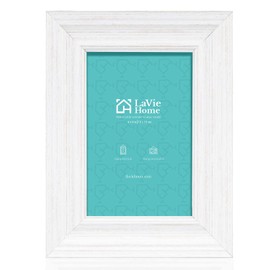 LaVie Home 4x6 Picture Frames (3 Pack, White) Rustic Photo Frame Set with High Definition Glass for Wall Mount & Table Top Display