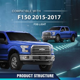 PIT66 Fog Lights Compatible With Ford F150 2015 2016 2017 Front Bumper Fog Light Driving Lamps Accessories neblineros para autos delantero,faros antiniebla Clear Lens