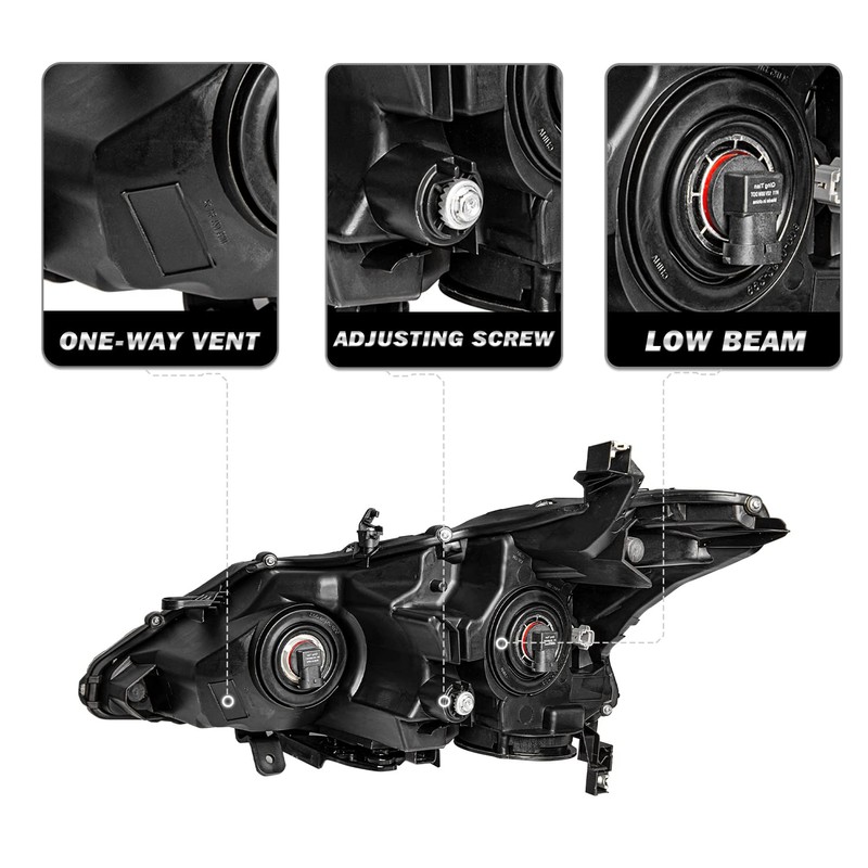 SOCKIR Headlight Assembly Compatible with 4-Door Sedan 2013 2014 2015