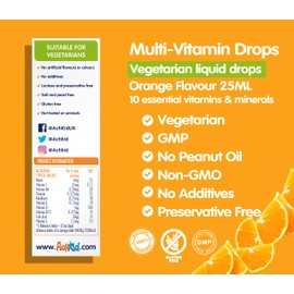 ActiKid Multi-Vitamin Drops 25ml, Gelatine Free (Vitamin Drops for Babies, Infants and Children), Immunity Boost