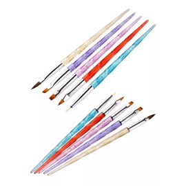 KH Set De 5 Pinceles Uñas Nail Acrílico 12 Pz Mayoreo