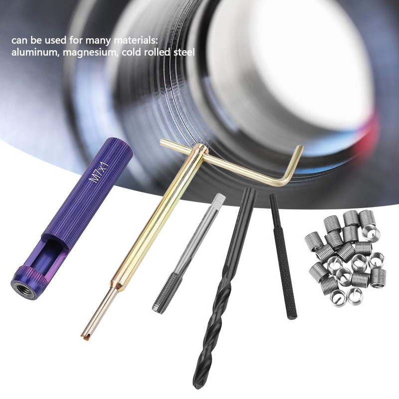 M7x1.0 Helical Threaded Insert Kit, 304 Stainless Steel, Thread Repair