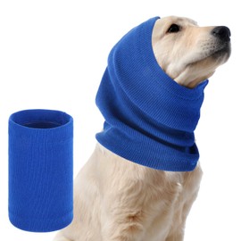 Ear Protection Dog Earmuffs for Dogs Tube Scarf for Neck Hoodies for Cats Dogs Anxiety Relief and Soothing Dog Ears Reduces Noise Blue L
