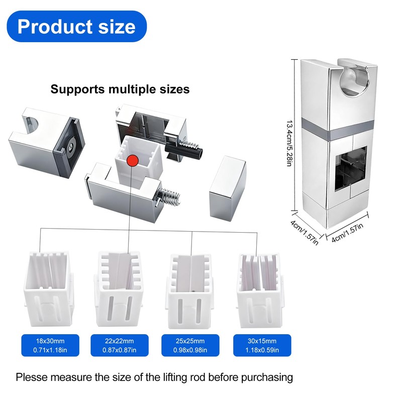 Adjustable Shower Bracket, Shower Head Holders, No Drilling Slip-On Design