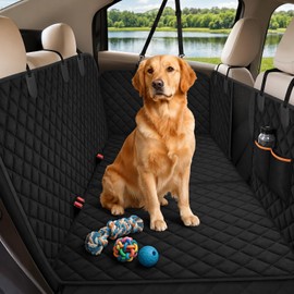 Dog Car Seat Cover for Back Seat, Waterproof Pet Hammock with Mesh Window