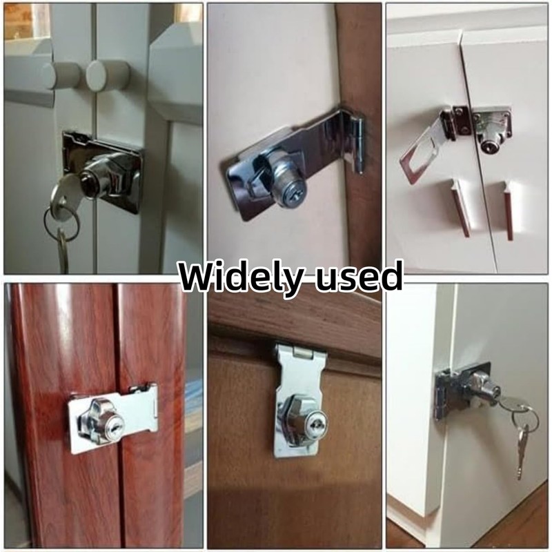 3Pcs Keyed Hasp Locks 2.5 Inch Twist Knob Keyed Locking