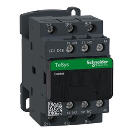 Schneider Electric - Power contactor LC1D 3p, +1S+1Ö, 7.5 kW, 18 A, 400 V AC3, coil 400 V AC, LC1D18V7