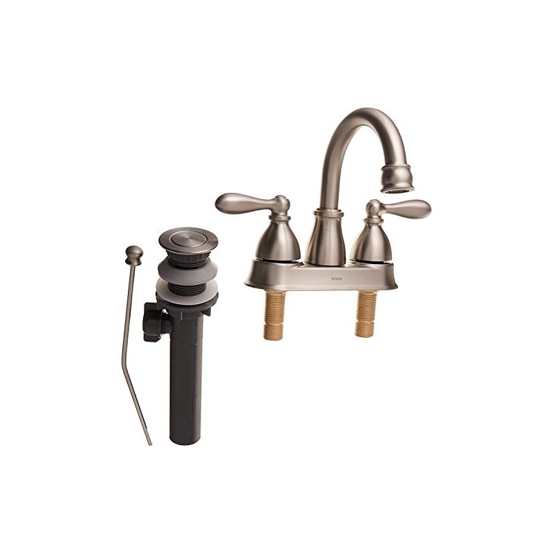 Moen WS84667SRN Caldwell Two-Handle Bathroom Faucet High Arc Lavatory Sink