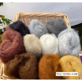 Carded Wool Needle Felting Wool Shade Pack Rolls 100g 3.5 Oz (Grey/Brown Rolls)