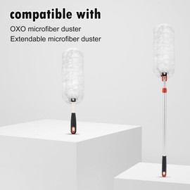 2 Pack Microfiber Duster Refill for OXO Microfiber Duster (#1335180, #1334580), Reusable and Washable White Duster, Traps and Holds Dust
