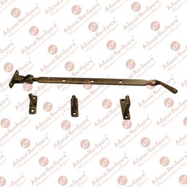 Adonai Hardware 10.5" "Jerahmeel" Solid Brass Heavy Duty Window Latch Lock Casement Stay, Easy to Install, Window Hardware Accessories Fittings (Supplied as 4 Pieces per Pack) - Antique Brass