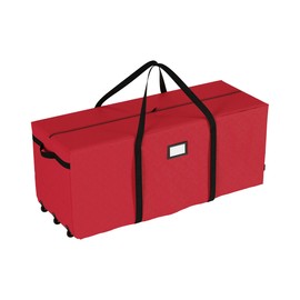 Rolling Storage Bag - 59-Inch Storage Bags with Durable Handles and Wheels for Outdoor Cushion Storage, Clothes Storage, and More by Pure Garden (Red)