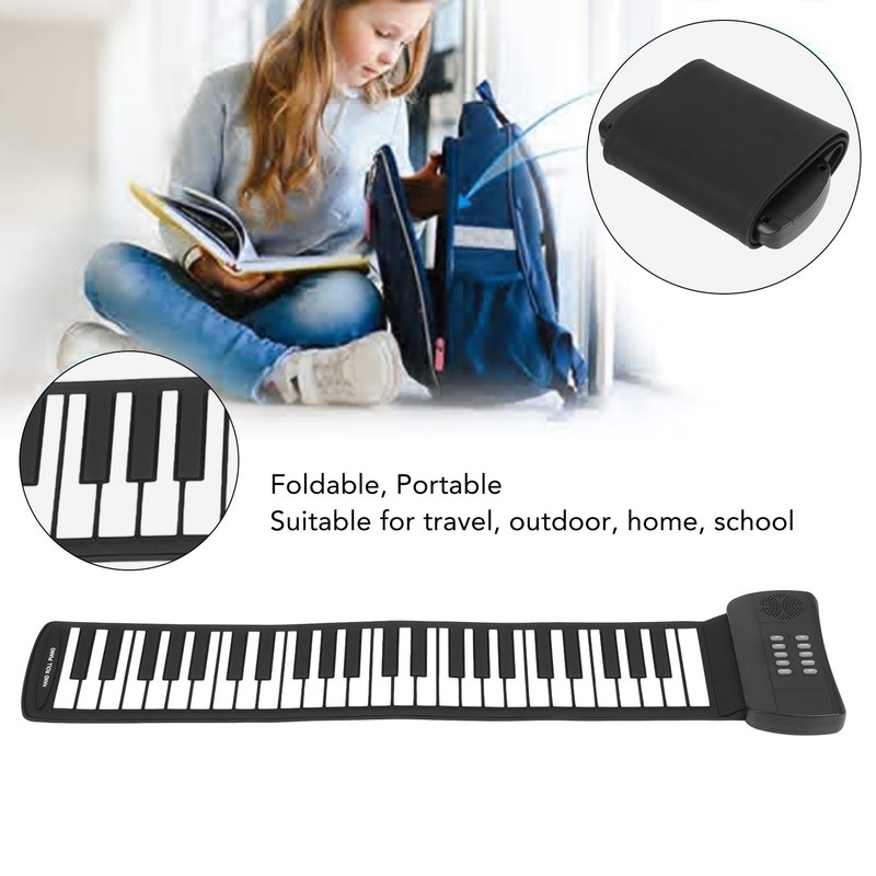 Roll Up Piano 49 Keys 4D Surround Sound USB Battery