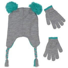 Girls Knitted Animal Beanie Winter Hat and Glove Set [4015] (Koala Hat)
