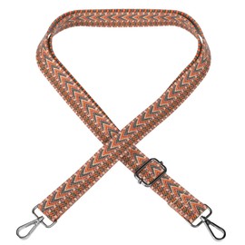 EAZY CASE - Adjustable Bag Strap, Replacement Strap for Handbags, Shoulder Strap for Shoulder Bags, Thin Strap for Bags and Tote Bags, DIY Bag Strap, Zig Zag - Orange Green Metal Silver