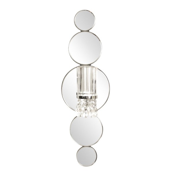 Howard Elliott Mirrored Wall Sconce Accent Piece Candle Holder Home Décor Wall Decorations for Living Room, Bathroom, Dining Room, Perfect for Gifting, 31 x 10 Inch