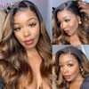 UNICE Brown Highlight Body Wave Human Hair 3 Bundles with