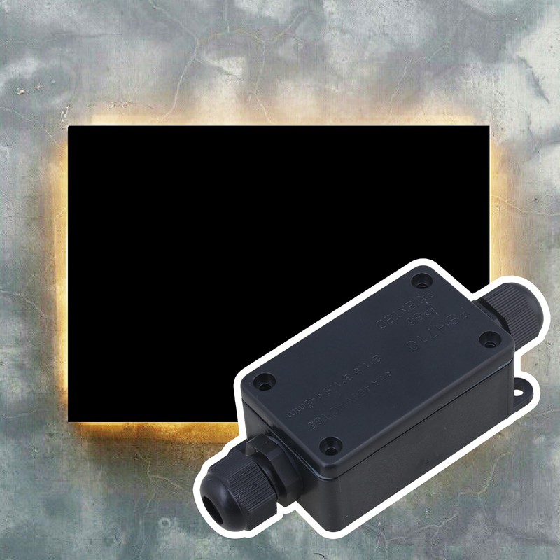 CNBTR Black Electrical Junction Box for Outdoor or Underwater Lights(with