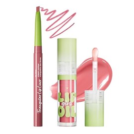 Set de Brillo de Labios, 2 En 1 Lip Combo Labios, 1 Labiales Líquidos Mate y 1 Delineadores, Lápiz Labial de Larga Duración, Pintalabios Permanente Pa