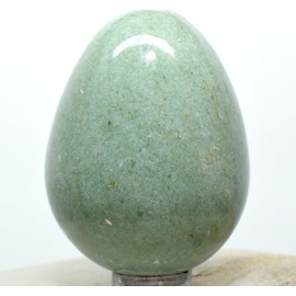 2.1" 120g Soft Green Aventurine Egg Polished Natural Sparkling Collectible Gemstone Crystal Mineral Specimen - India + Stand