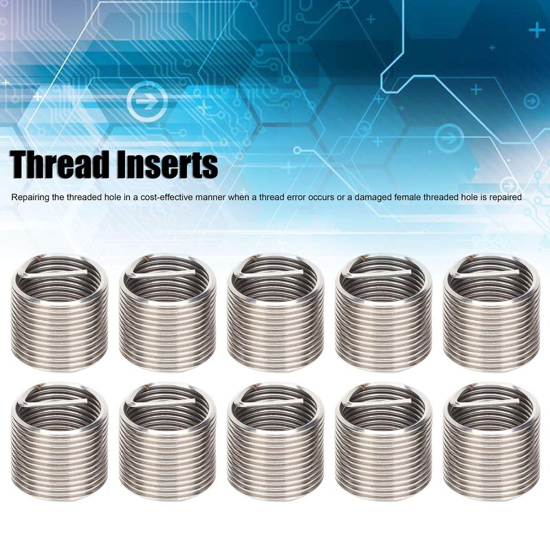 10Pcs Thread Inserts, M16x1.5 Male Female Reducing Nut Repair Tool