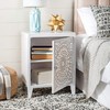 Safavieh Home Thea Brown 1-door Carved Mandala Nightstand