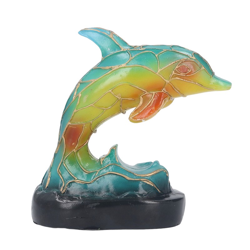 Animal Table Lamp Retro USB Plug in Decorative Resin Dolphin