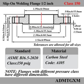 Carbon Steel Flange 1/2 Inch,Slip On,Flat Welding Flange With Neck,Forged,Raised Face,Class 150,Pipe Fittings For Connecting