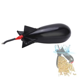 Fishing Spod Bomb, PP Portable Bait Launcher Carp Feeder Large Bomb Float Bait Holder Fishing Feeder Good Airtightness Nesting Tool for Fishing (Black)