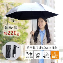 Okamoto Harajuku Store Parasol Men's UV Protection 100 Light Shading Folding Full Light Shading Rate 100% Women's Silver 99.9% UV Reduction Comfortable Commuting 7.8 oz (220 g) Carbon Bone Heat Shield