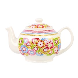 The Caravan Trail Harbour Sands Tea Pot, Ceramic, Multi-Colour, 14.5 x 22 x 12 cm