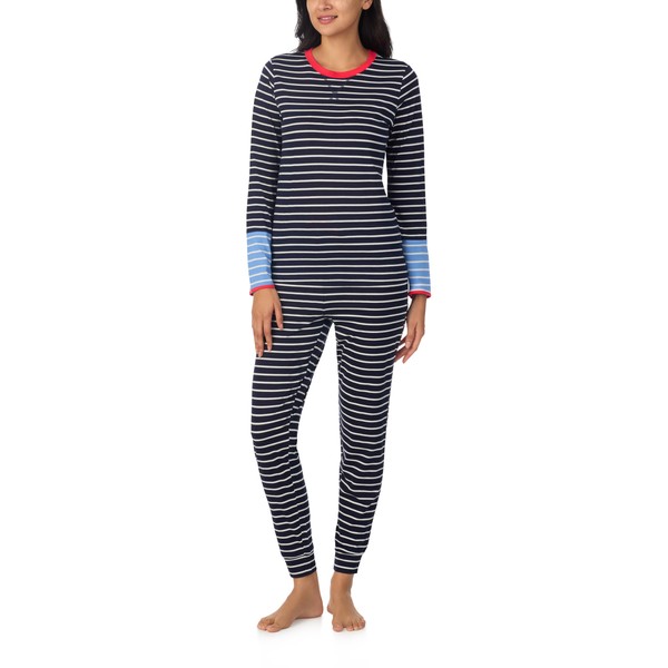 Nautica 2-Piece Crew Neck Pajama Set, Long Sleeve Top &