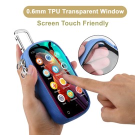 TXEsign MP3 & MP4 Player Carry Case Bag with Clear Window Travel Carrying Case for 4" Touch Screen MP3 MP4 Music Player Case Storage Bag with Inner Pocket for Earphones, USB Cable, Memory Card (Blue)