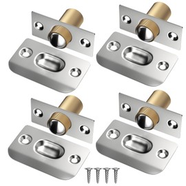Closet Ball Door Catches for Internal Door Hardware Jiayi 4 Pack Adjustable Ball Catch French Door Roller Catch Drive in Door Ball Latch Door Top Ball Catch for Invisible Pantry Ball Bearing Latch