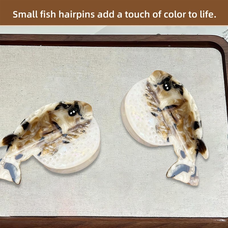 Novelty Salmon Fish Hair Clip (Yellow Pufferfish)