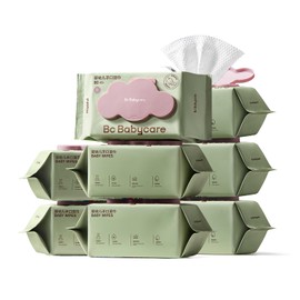 Bc Babycare Cloud Moist Baby Wipes, Thick & XL, 99% Water, Ultra-Hydrating, Unscented, Hypoallergenic for Sensitive Skin, Biodegradable, 8 Flip-Top, 640 Count