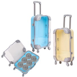 Travel Gift Mini Suitcase, Money Gift Travel Holiday Fund Suitcase Small Money Case as Money Gift Money Box Travel Suitcase for Holiday, Travel Fund to Give Money for Travel (Yellow + Blue)