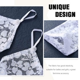 ZKSXOA 1 Pair of Bridal Gloves, Evening Gloves, Long Fingerless Gloves with Lace for Wedding Party, White, White